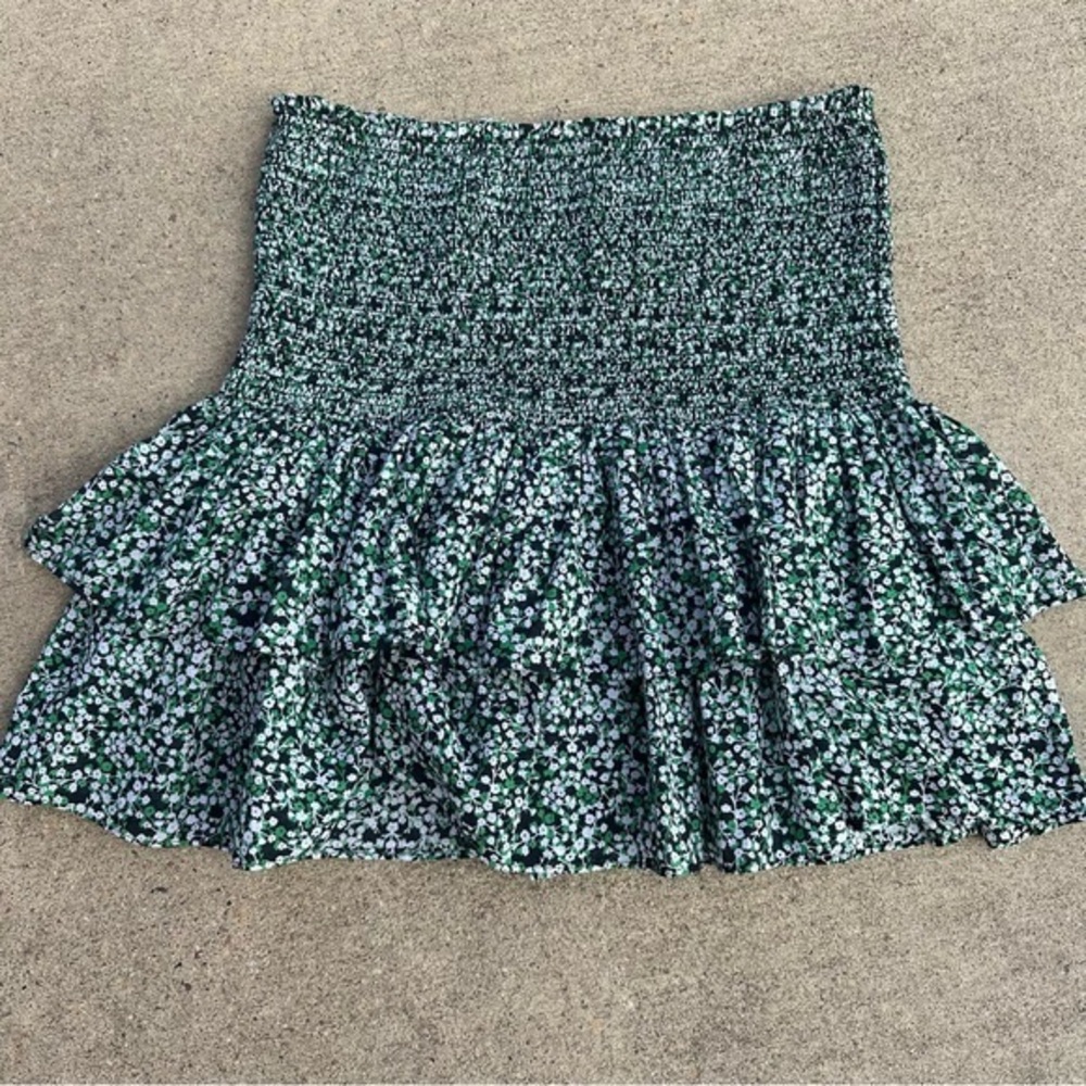 Rebecca Minkoff Green Floral Mini Skirt PM5